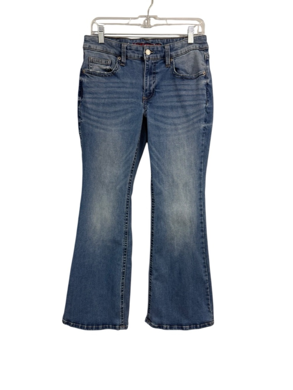 Lucky Brand Women's Low Rise Flare Jeans Size 10 30 Pockets Stretch Blue